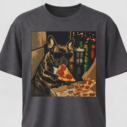City Frenchie Eating Pizza T Shirt Gift For Dog Lover