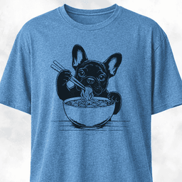 Cute Frenchie Eating Ramen Noodles T Shirt Gift For Dog Lover
