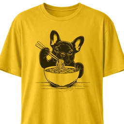 Cute Frenchie Eating Ramen Noodles T Shirt Gift For Dog Lover