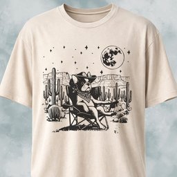 Cowboy French Bulldog In The Desert T Shirt Gift For Dog Lover