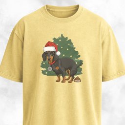 Christmas Doxie Pooping 2025 Funny T Shirt Gift For Dog Lover