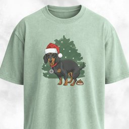 Christmas Doxie Pooping 2025 Funny T Shirt Gift For Dog Lover