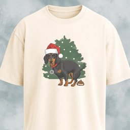 Christmas Doxie Pooping 2025 Funny T Shirt Gift For Dog Lover