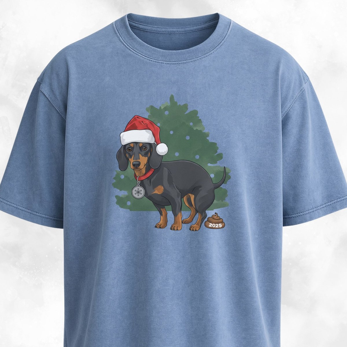 Christmas Doxie Pooping 2025 Funny T Shirt Gift For Dog Lover