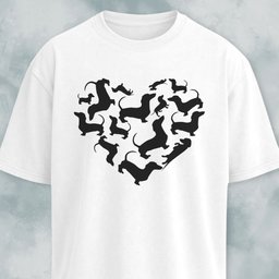 Dachshunds Heart Mosaic T Shirt Gift For Dog Lover
