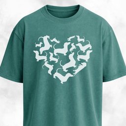 Dachshunds Heart Mosaic T Shirt Gift For Dog Lover