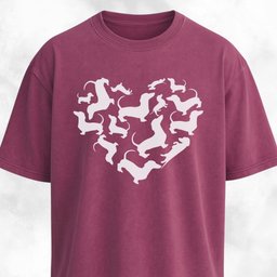 Dachshunds Heart Mosaic T Shirt Gift For Dog Lover