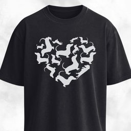 Dachshunds Heart Mosaic T Shirt Gift For Dog Lover