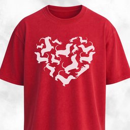 Dachshunds Heart Mosaic T Shirt Gift For Dog Lover