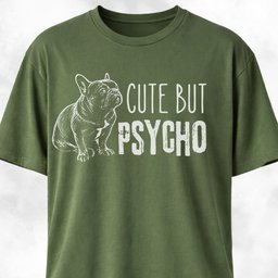 Cute But Psycho French Bulldog T Shirt Gift For Dog Lover