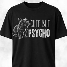 Cute But Psycho French Bulldog T Shirt Gift For Dog Lover