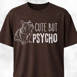Cute But Psycho French Bulldog T Shirt Gift For Dog Lover