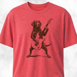 Black Labrador Playing Guitar T Shirt Gift For Dog Lover