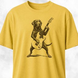 Black Labrador Playing Guitar T Shirt Gift For Dog Lover
