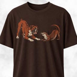 Boxer With Otter T Shirt Gift For Dog Lover