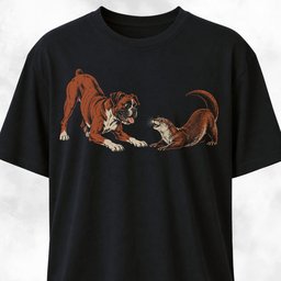 Boxer With Otter T Shirt Gift For Dog Lover