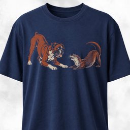 Boxer With Otter T Shirt Gift For Dog Lover