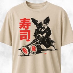 Chihuahua Samurai Slicing Sushi T Shirt Gift For Dog Lover