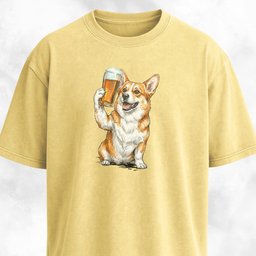 Corgi Cheering With Beer T Shirt Gift For Dog Lover