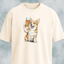 Corgi Cheering With Beer T Shirt Gift For Dog Lover