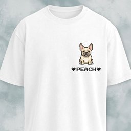 Custom Pixel Art Frenchie Pocket Design T Shirt Gift For Dog Lover