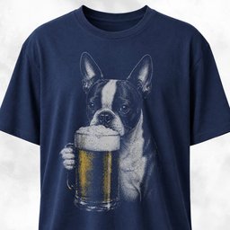Boston Terrier Drinking Beer T Shirt Gift For Dog Lover