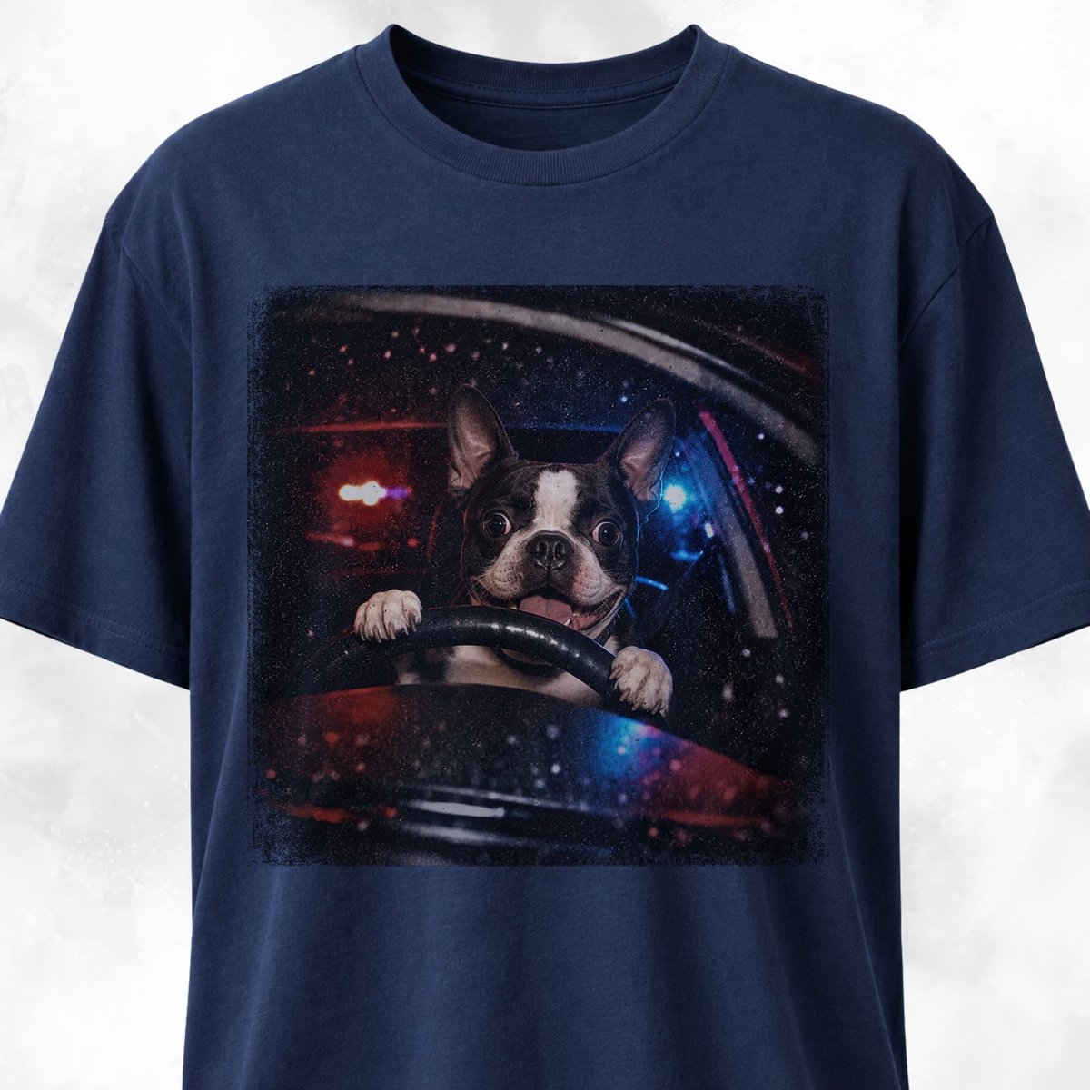 Boston Terrier Escaping The Police T Shirt Gift For Dog Lover