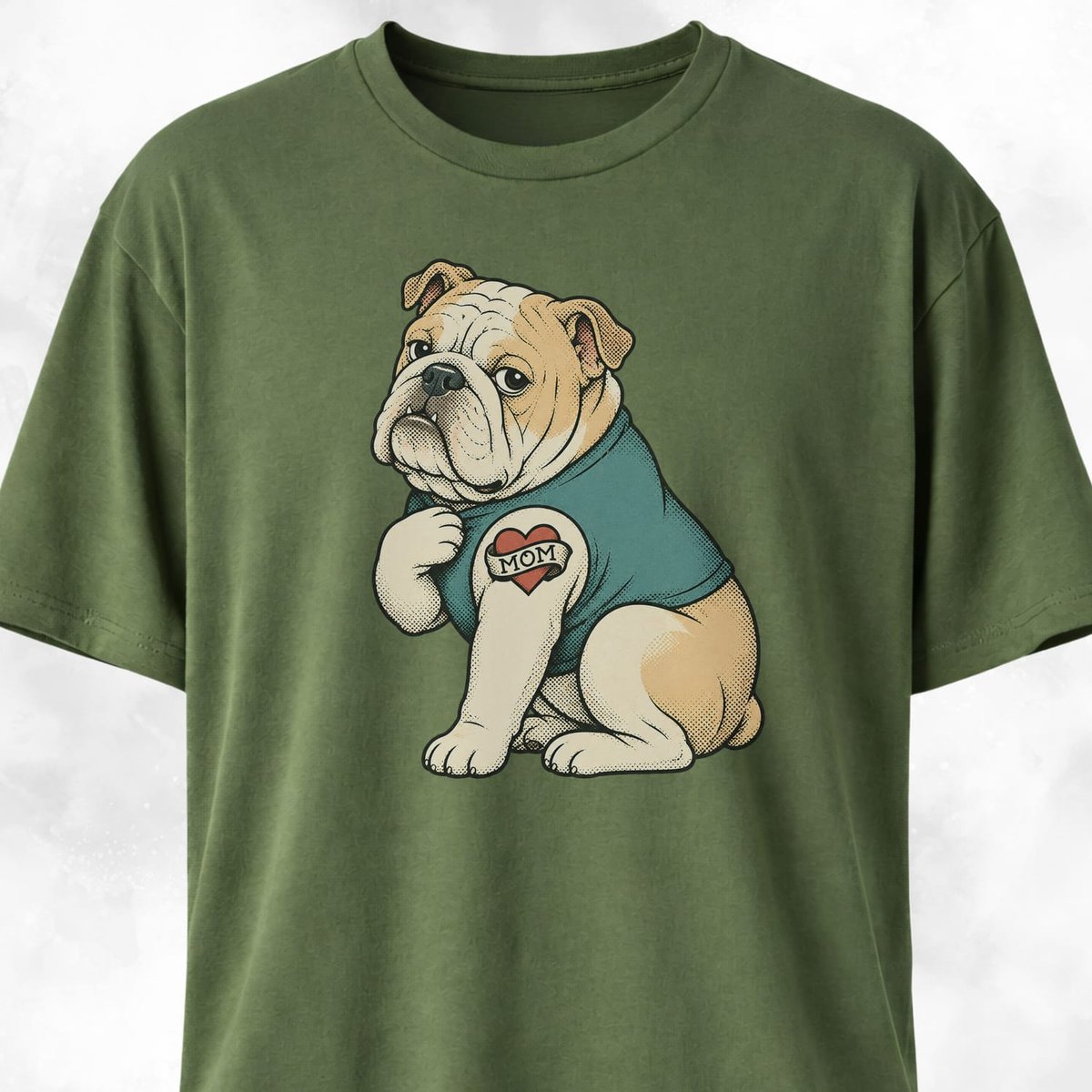 Bulldog Mom Tattoo T Shirt Gift For Mom