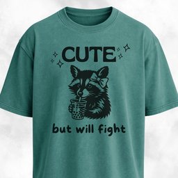 Cute But Will Fight Raccoon T Shirt Gift For Dog Lover