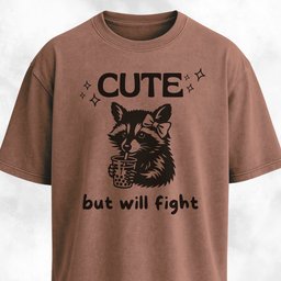 Cute But Will Fight Raccoon T Shirt Gift For Dog Lover