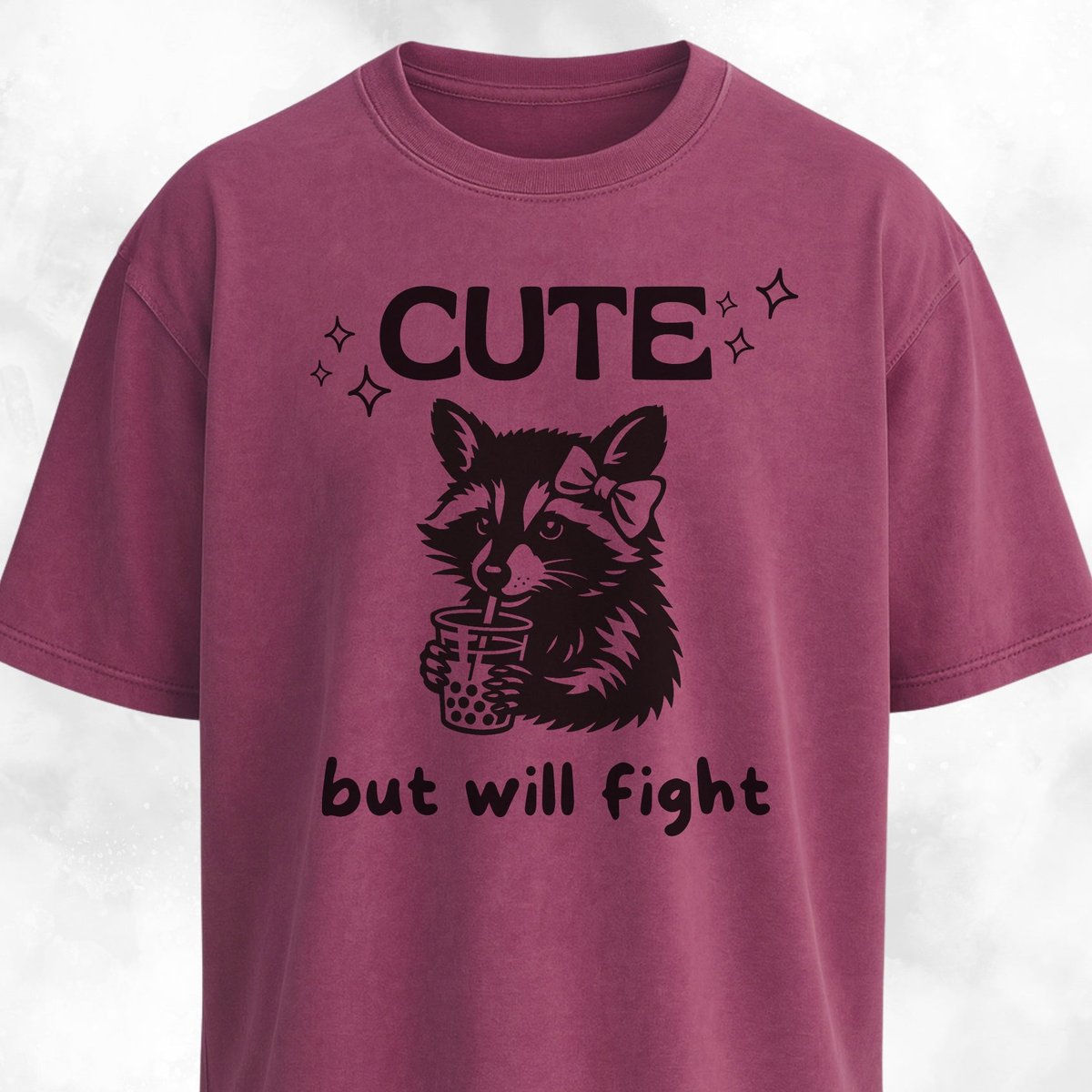 Cute But Will Fight Raccoon T Shirt Gift For Dog Lover