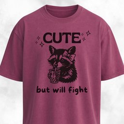 Cute But Will Fight Raccoon T Shirt Gift For Dog Lover