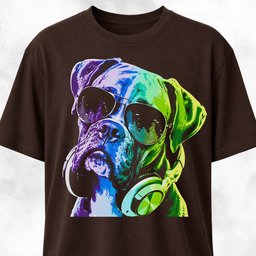 Boxer With Headphones T Shirt Gift For Dog Lover
