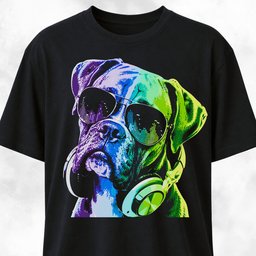 Boxer With Headphones T Shirt Gift For Dog Lover