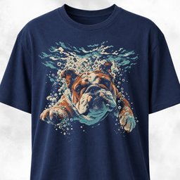 Bulldog Underwater T Shirt Gift For Dog Lover