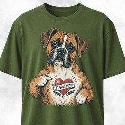 Boxer Love Mom Chest Tattoo T Shirt Gift For Mom