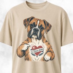 Boxer Love Mom Chest Tattoo T Shirt Gift For Mom