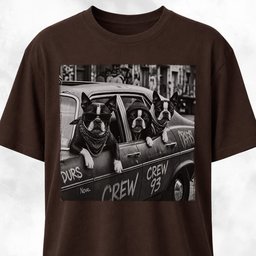 Bostons Gang In A Car T Shirt Gift For Dog Lover