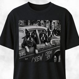 Bostons Gang In A Car T Shirt Gift For Dog Lover