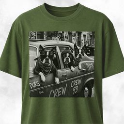 Bostons Gang In A Car T Shirt Gift For Dog Lover