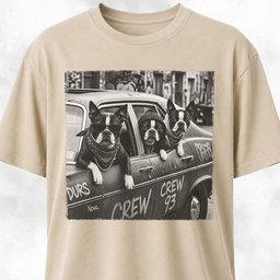 Bostons Gang In A Car T Shirt Gift For Dog Lover