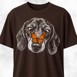 Dachshund With Butterfly T Shirt Gift For Dog Lover