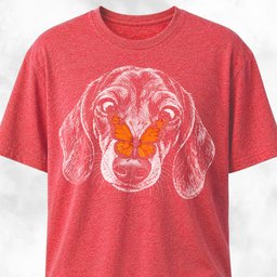 Dachshund With Butterfly T Shirt Gift For Dog Lover