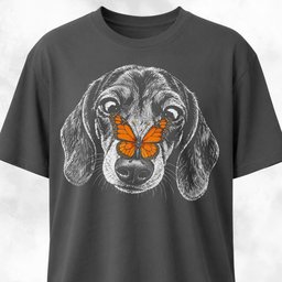 Dachshund With Butterfly T Shirt Gift For Dog Lover