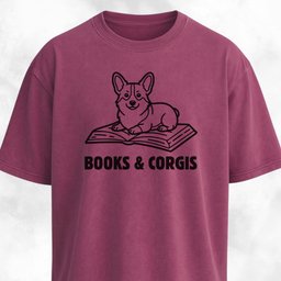 Books And Corgis T Shirt Gift For Dog Lover