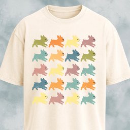 Cute Frenchies Collage Design T Shirt Gift For Dog Lover