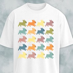 Cute Frenchies Collage Design T Shirt Gift For Dog Lover