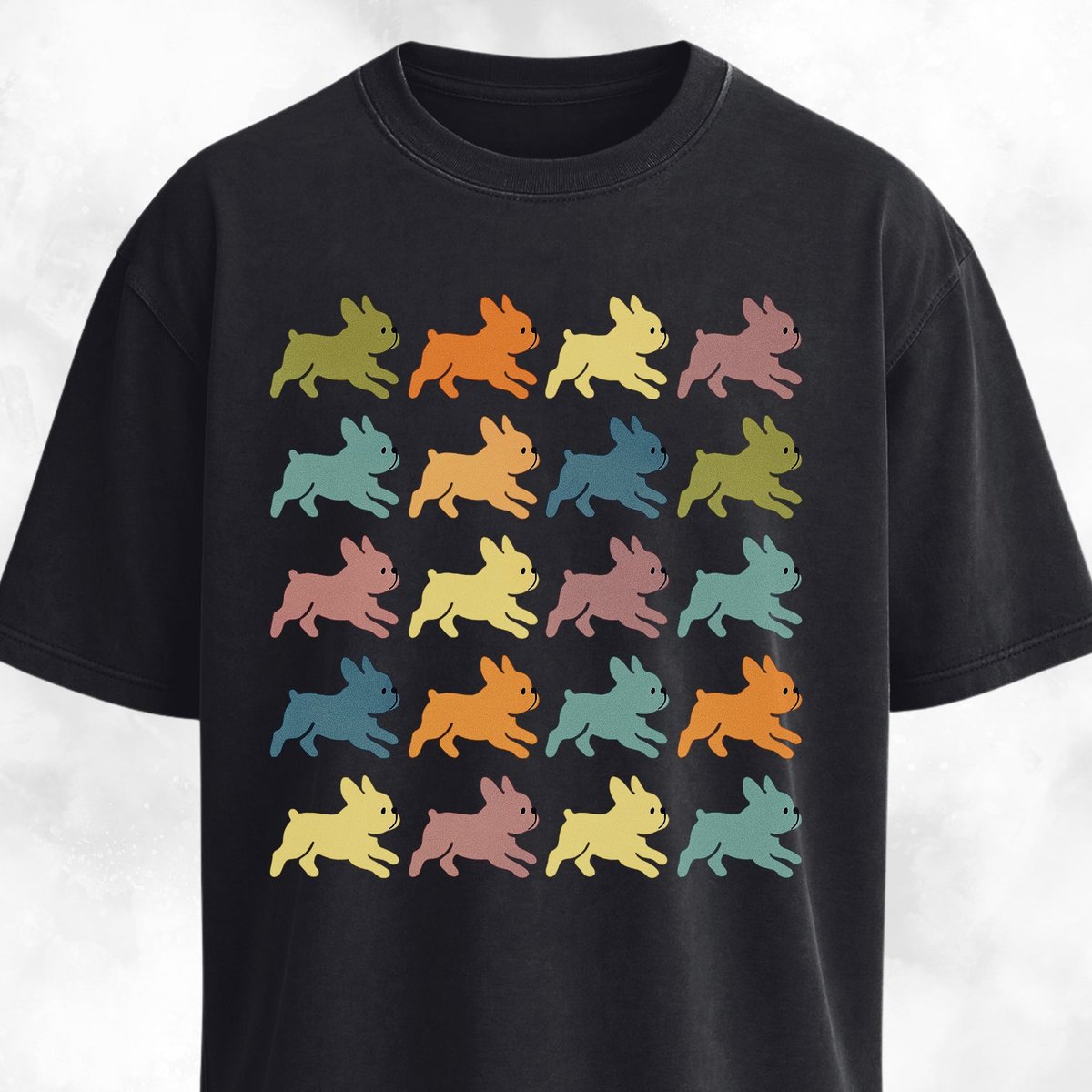 Cute Frenchies Collage Design T Shirt Gift For Dog Lover