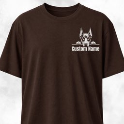 Custom Dobie Pocket Design T Shirt Gift For Dog Lover
