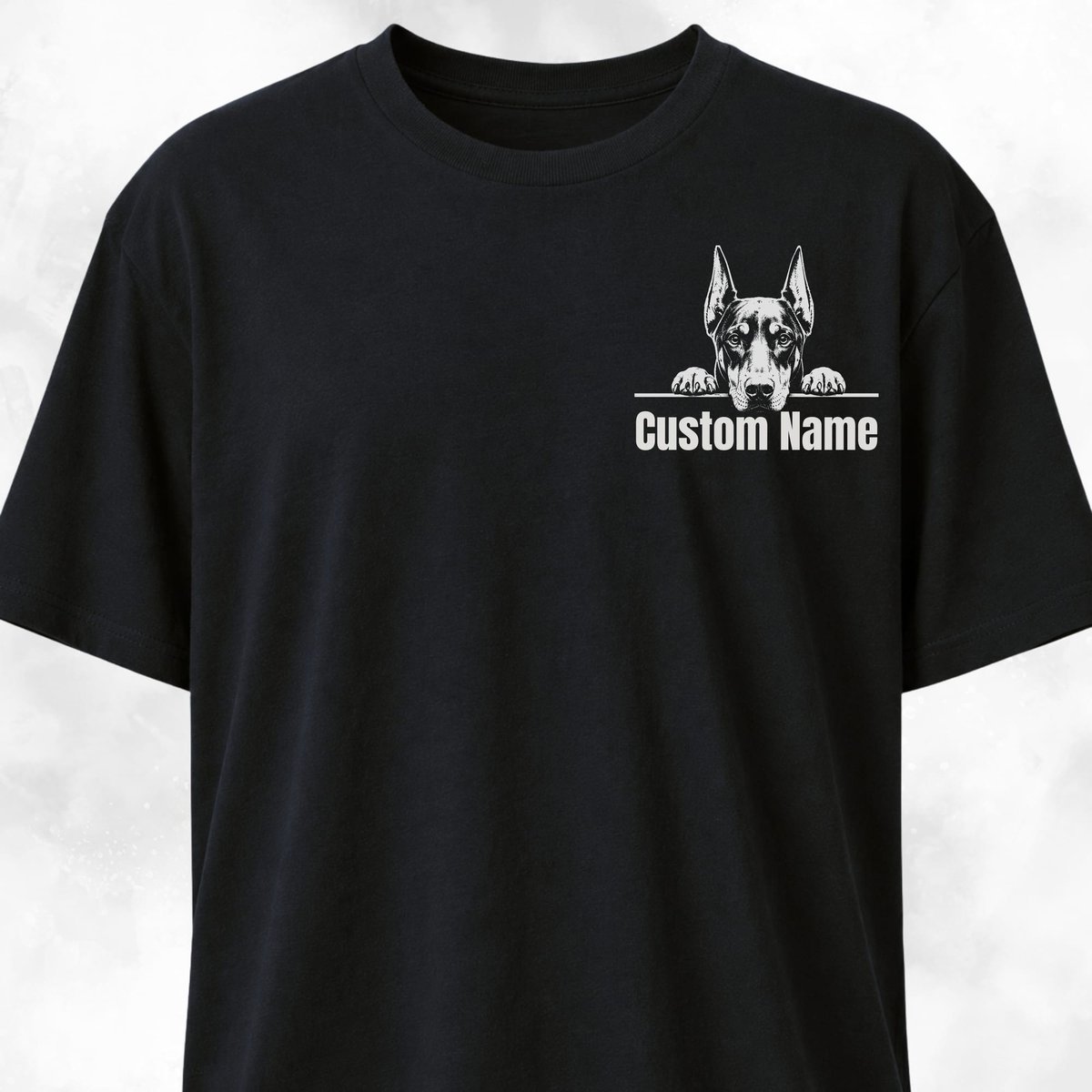 Custom Dobie Pocket Design T Shirt Gift For Dog Lover